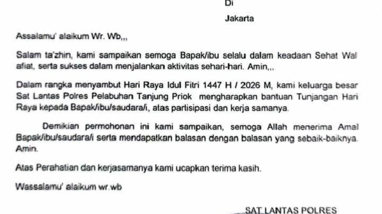 Heboh Surat Minta THR Atas Nama Satlantas Tanjung Priok ke Pengusaha Angkutan, Kapolres Bilang Begini