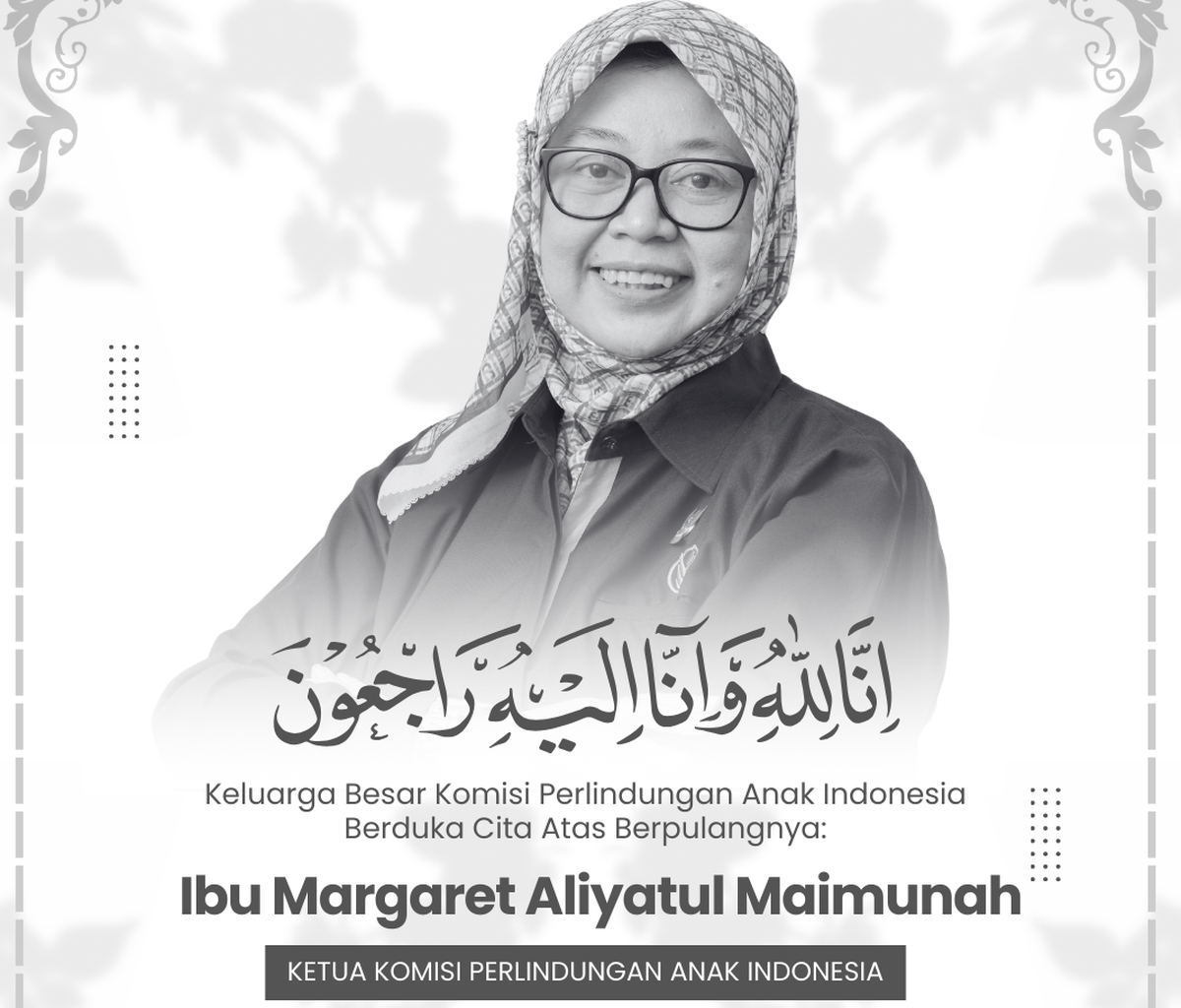 Innalillahi, Ketua KPAI sekaligus Ketum PP Fatayat NU Margaret Aliyatul Maimunah Wafat