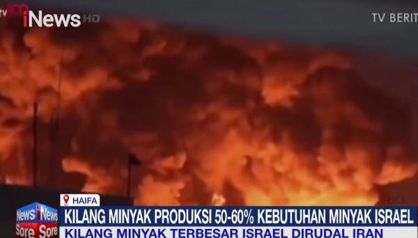 Ratusan Rudal Iran Bombardir Israel, Kilang Minyak dan Fasilitas Nuklir Hancur